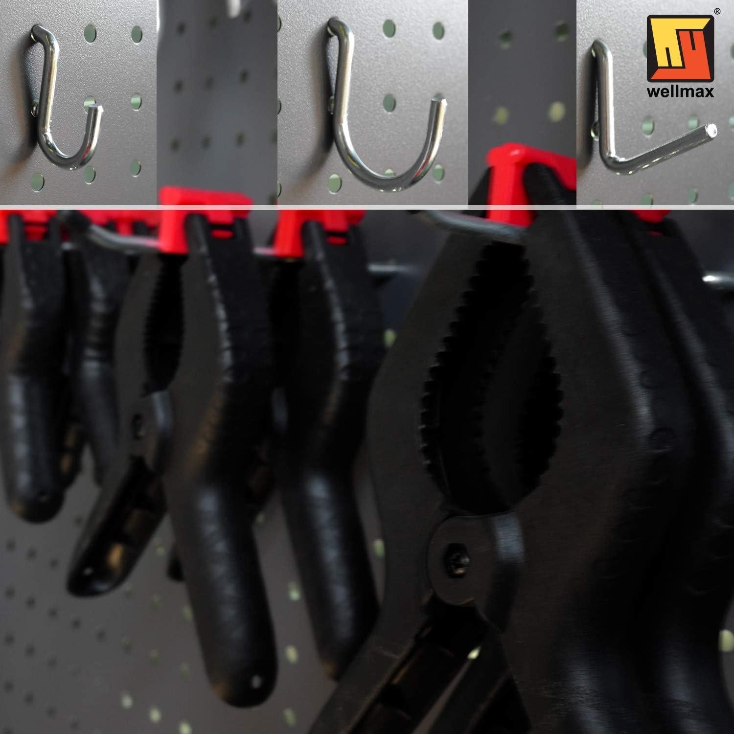 Conjunto de Ganchos para Tablero de Clavos Wellmax 30 Piezas