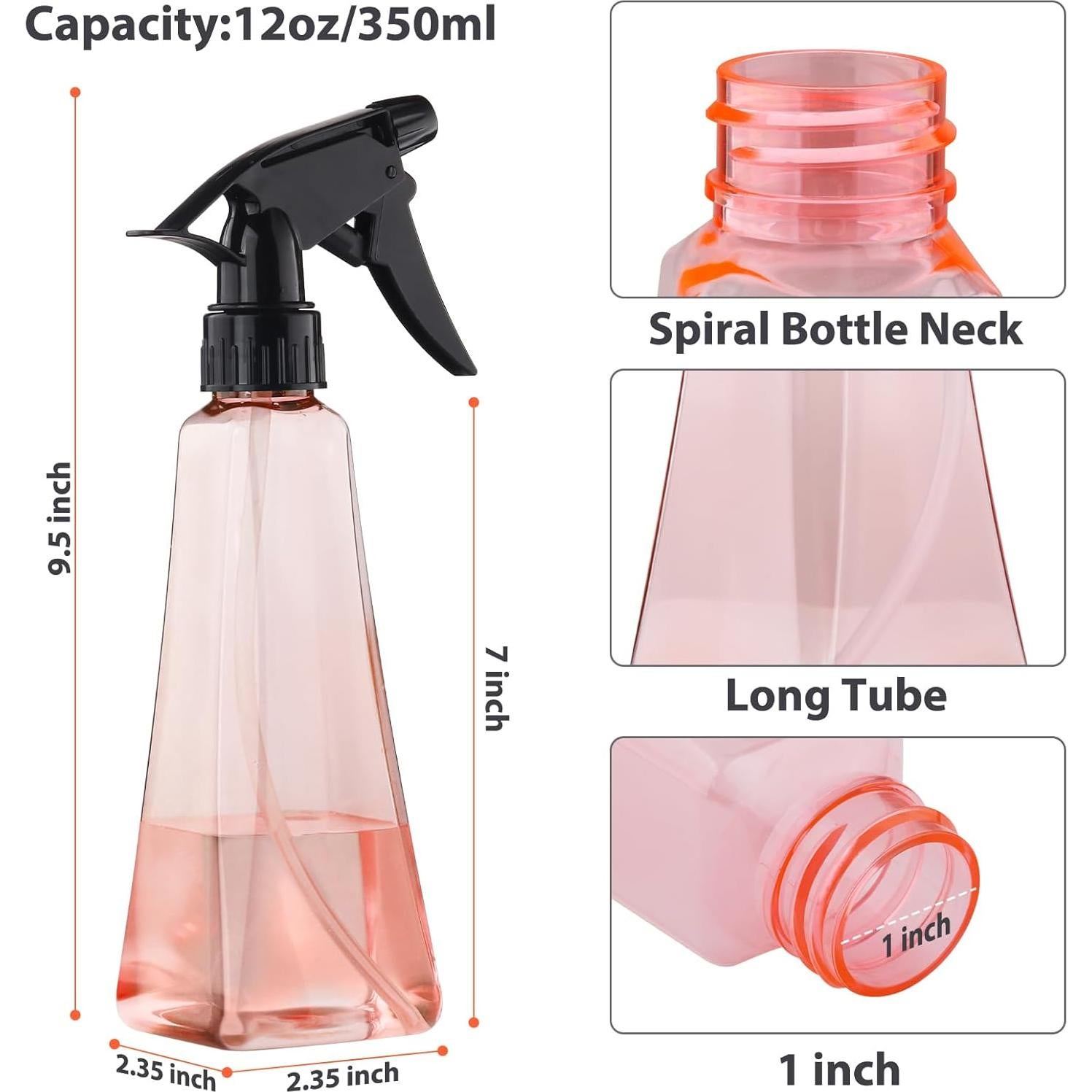 Botellas de Spray Boenoea 350ml (Paquete de 2) Antideslizantes