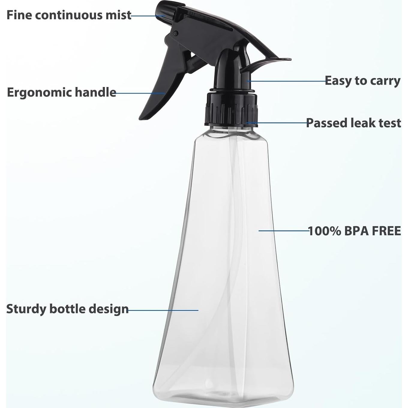 Botellas de Spray Boenoea 350ml (Paquete de 2) Antideslizantes