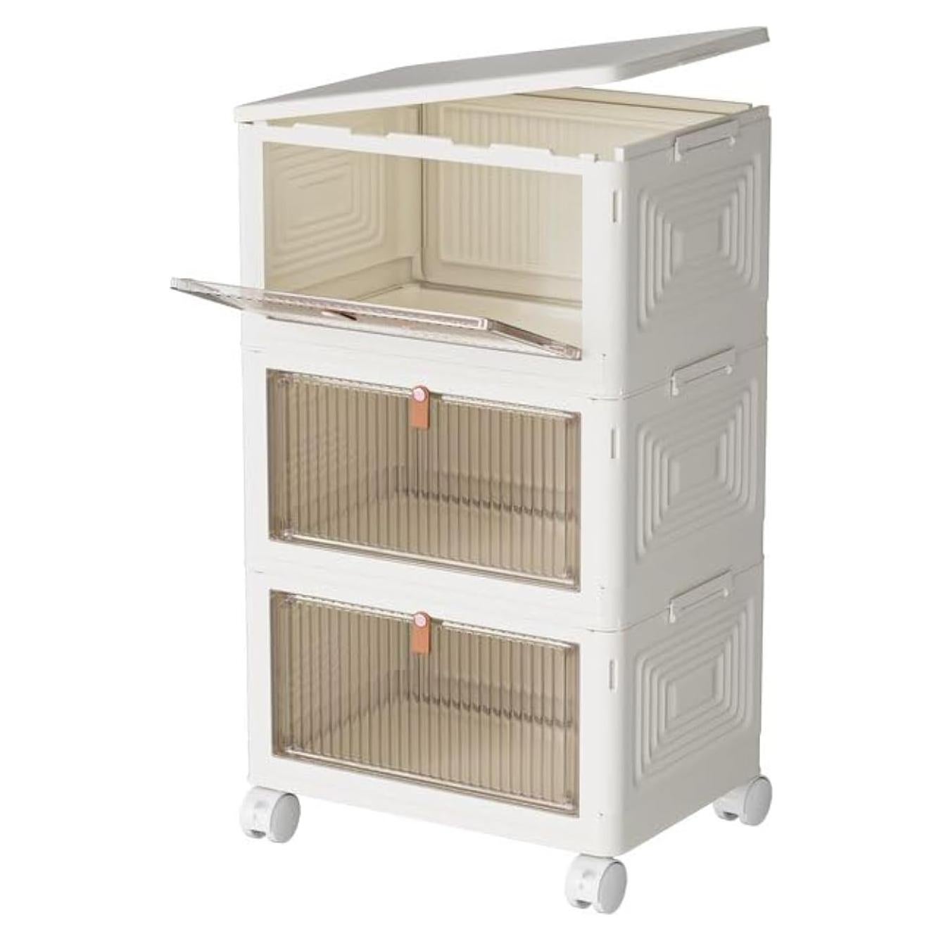 Contenedor de Almacenamiento YFXCVSL 3 Niveles 70L con Ruedas