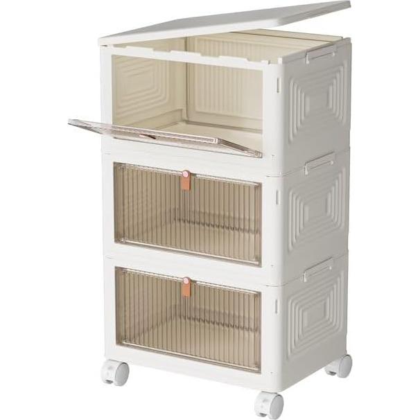 Contenedor de Almacenamiento YFXCVSL 3 Niveles 70L con Ruedas