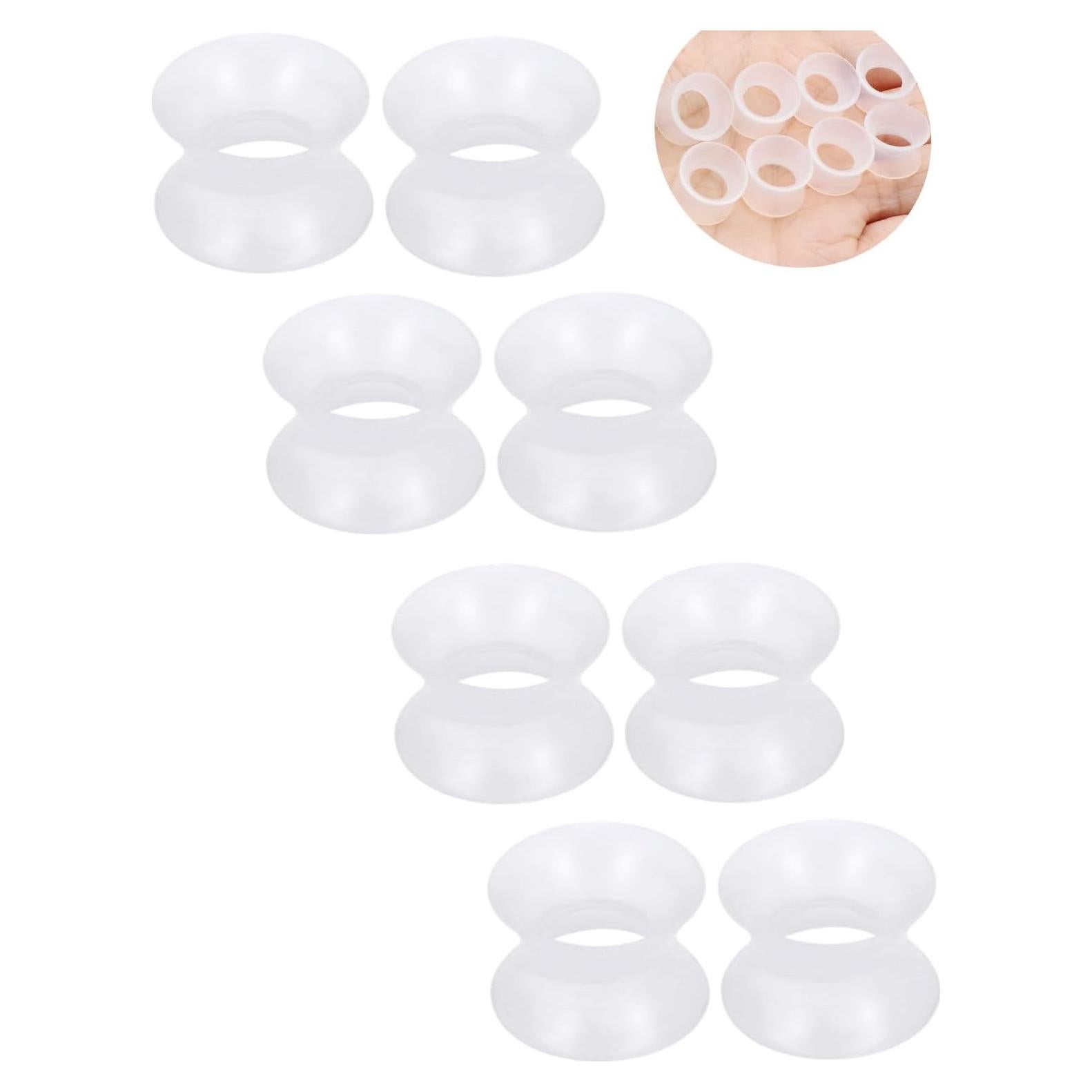 Tapones de Silicona Transparente Pexveiuu 10mm - 4 Pares