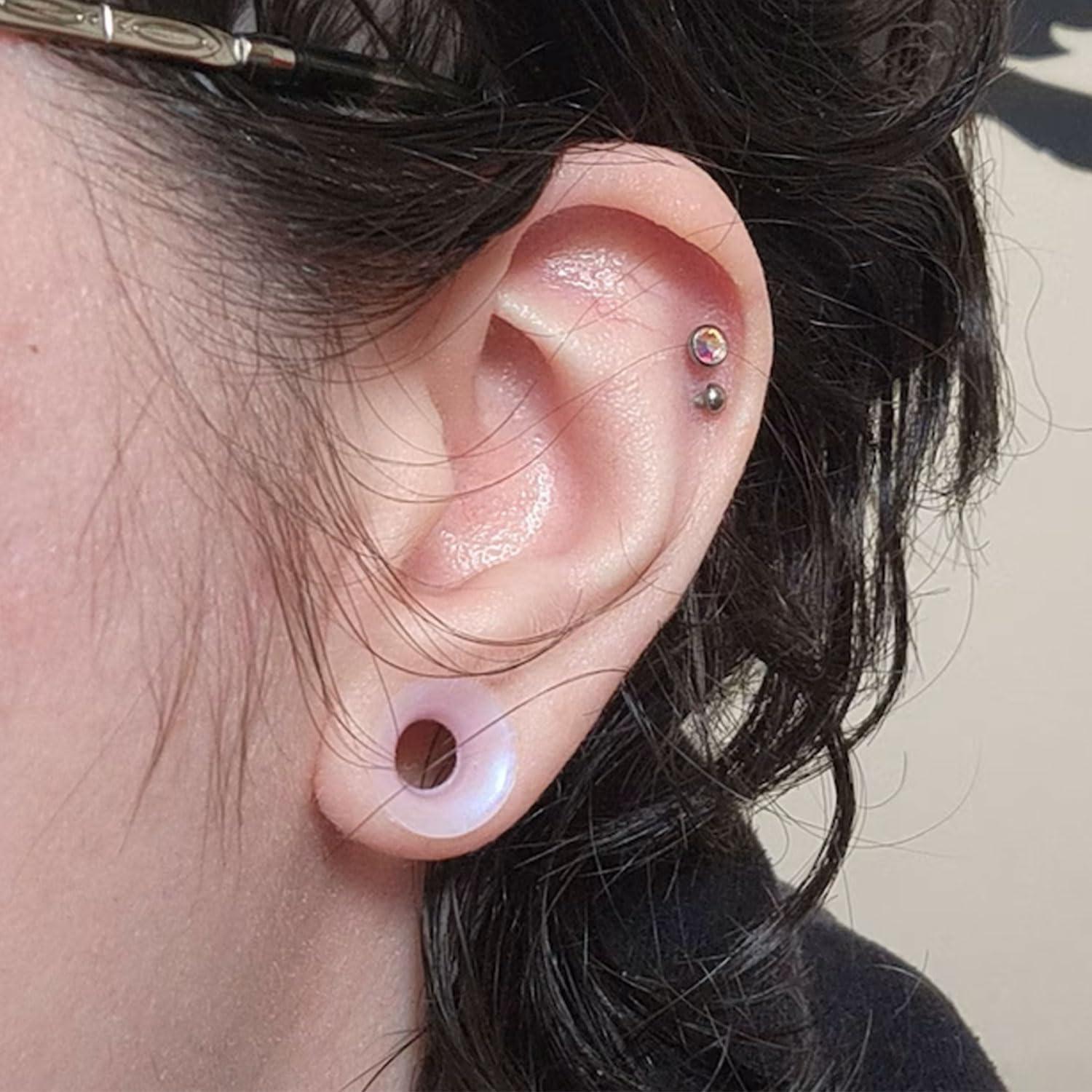 Tapones de Silicona Transparente Pexveiuu 10mm - 4 Pares