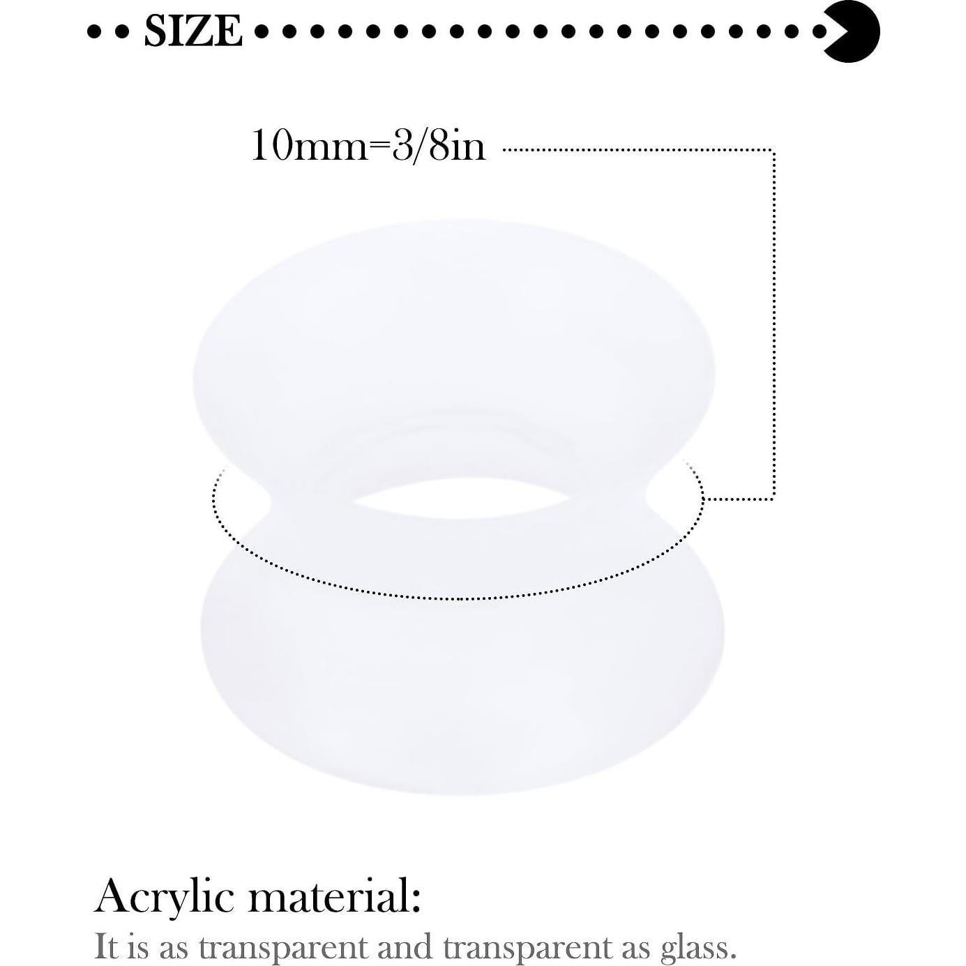 Tapones de Silicona Transparente Pexveiuu 10mm - 4 Pares