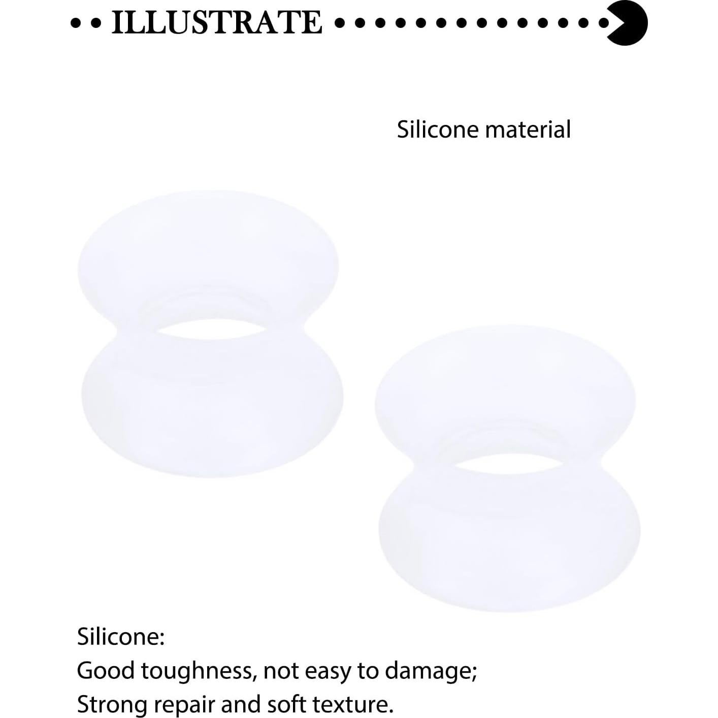 Tapones de Silicona Transparente Pexveiuu 10mm - 4 Pares