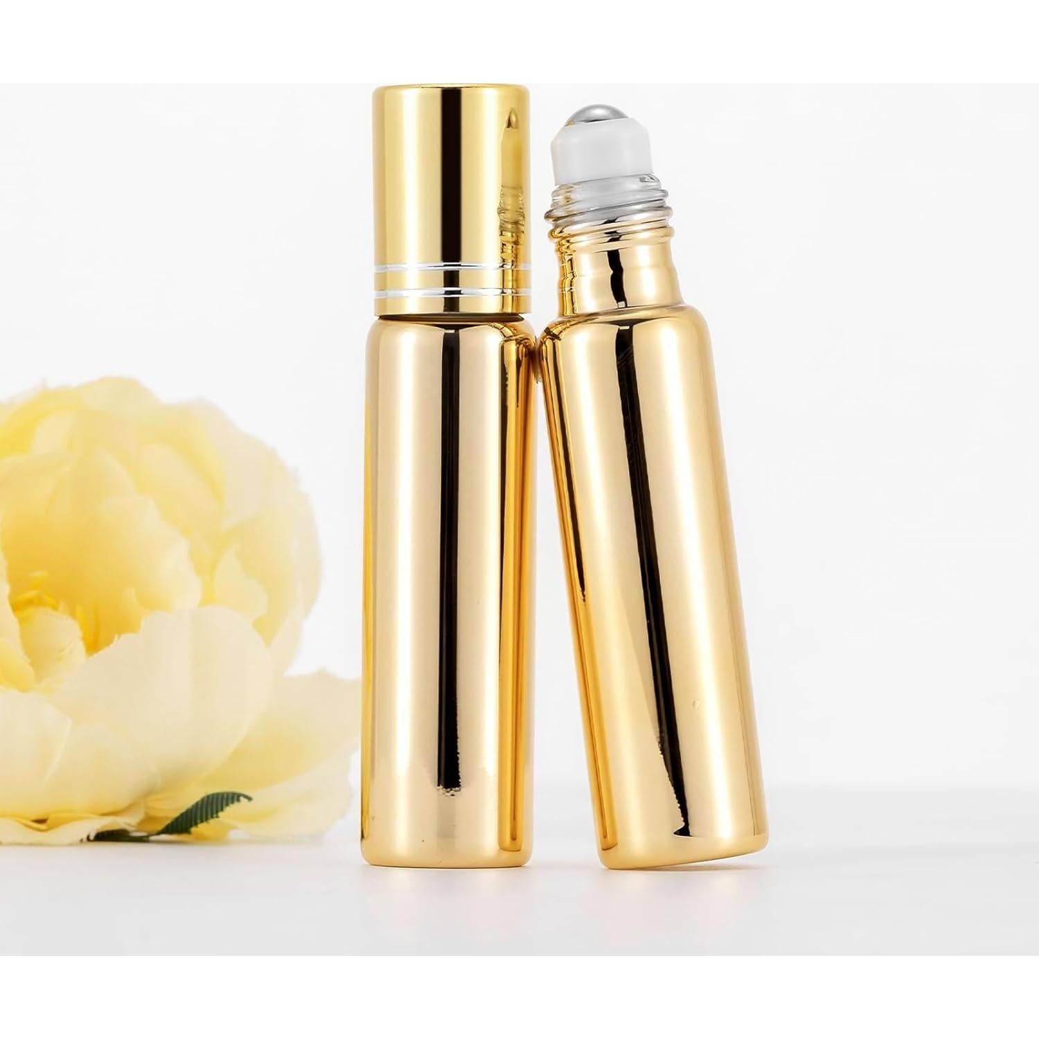 Kesell 6 Botellas de Vidrio 10ml con Rodillo Acero Inoxidable