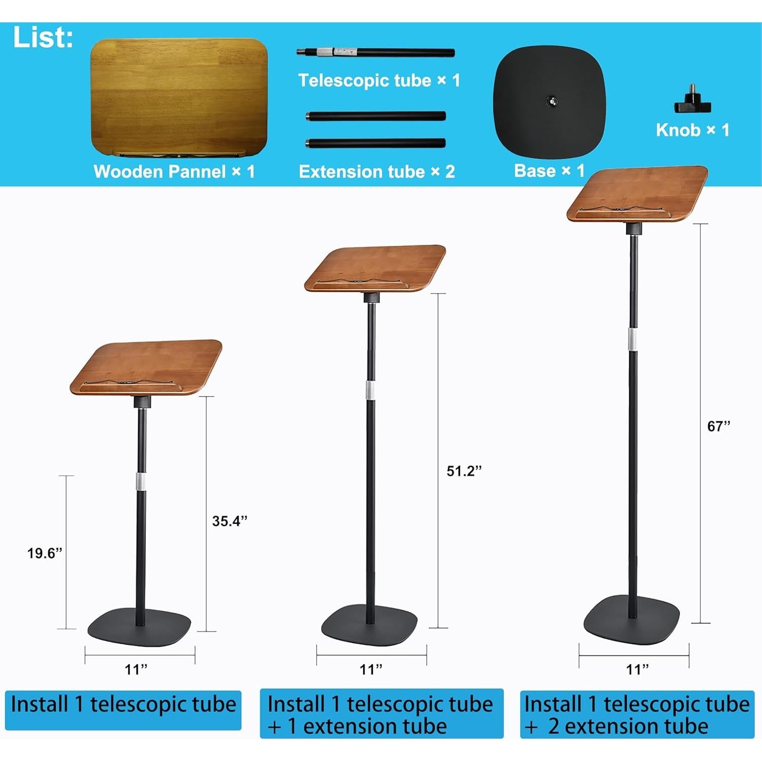 Soporte de Libro Ajustable Hocoder - Altura 50.8 a 170.2 cm