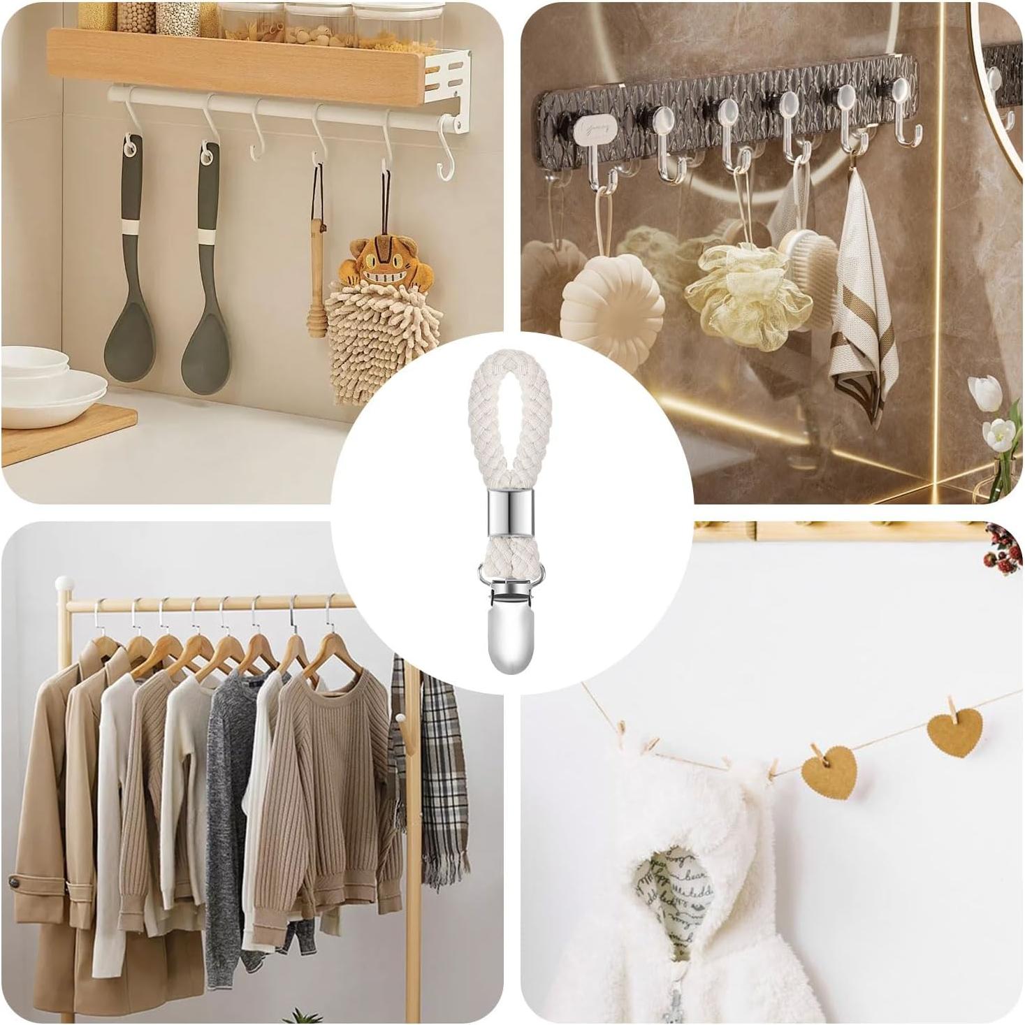 6 Clips para Toallas de Cocina y Baño SXoonKing Beige