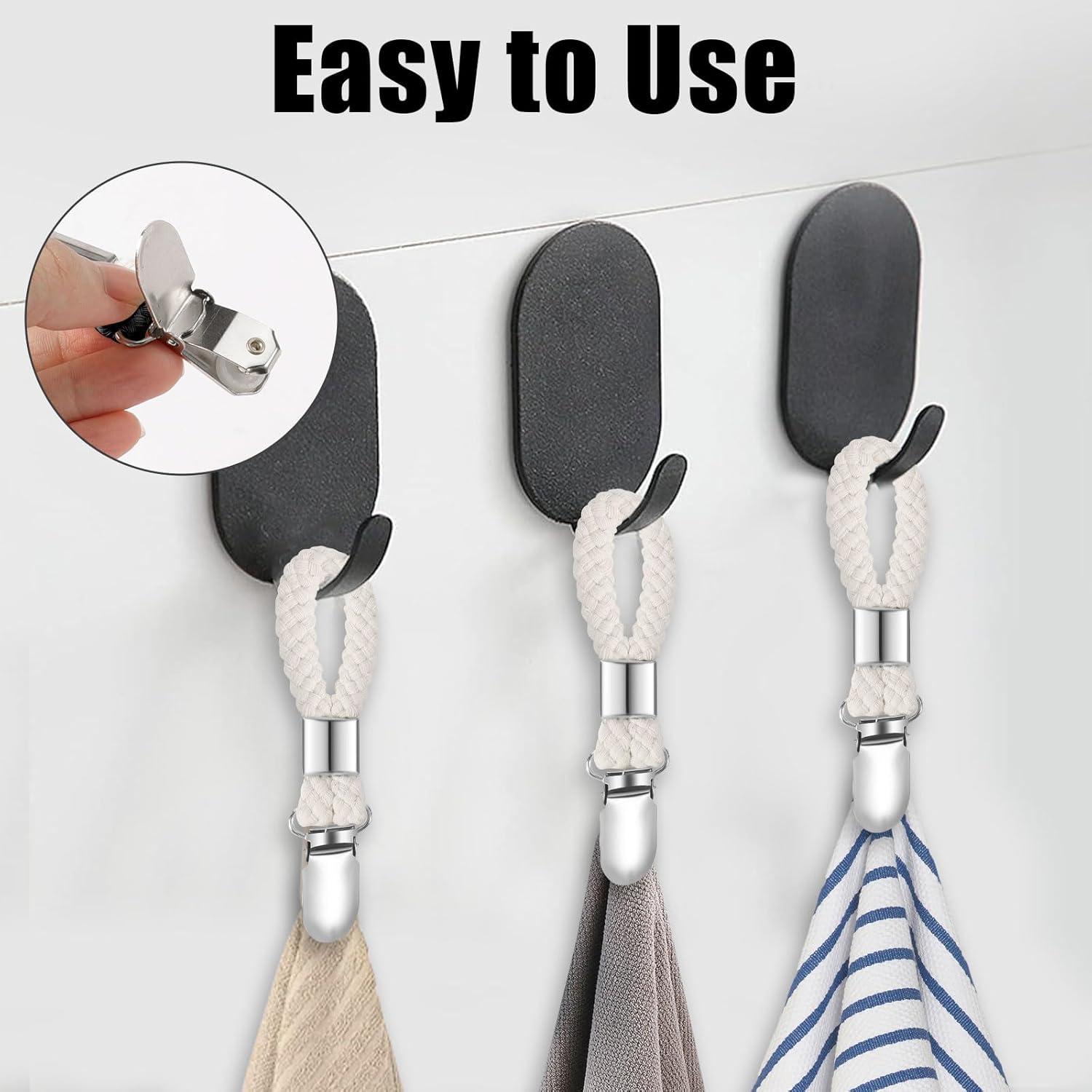 6 Clips para Toallas de Cocina y Baño SXoonKing Beige