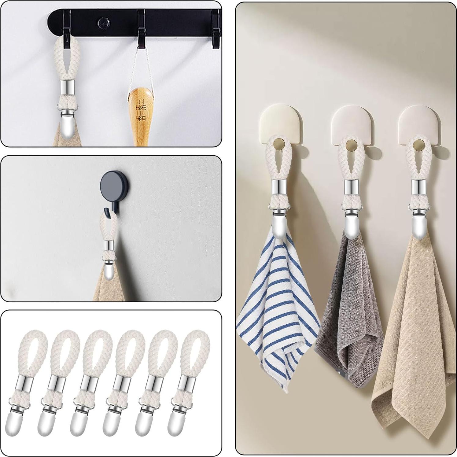 6 Clips para Toallas de Cocina y Baño SXoonKing Beige