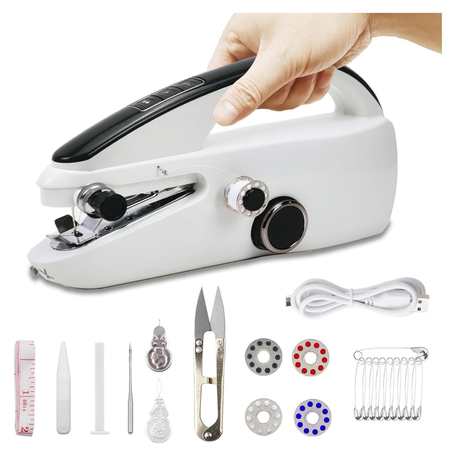 Máquina de Coser Portátil MJYP 609-2 Doble Velocidad Blanca