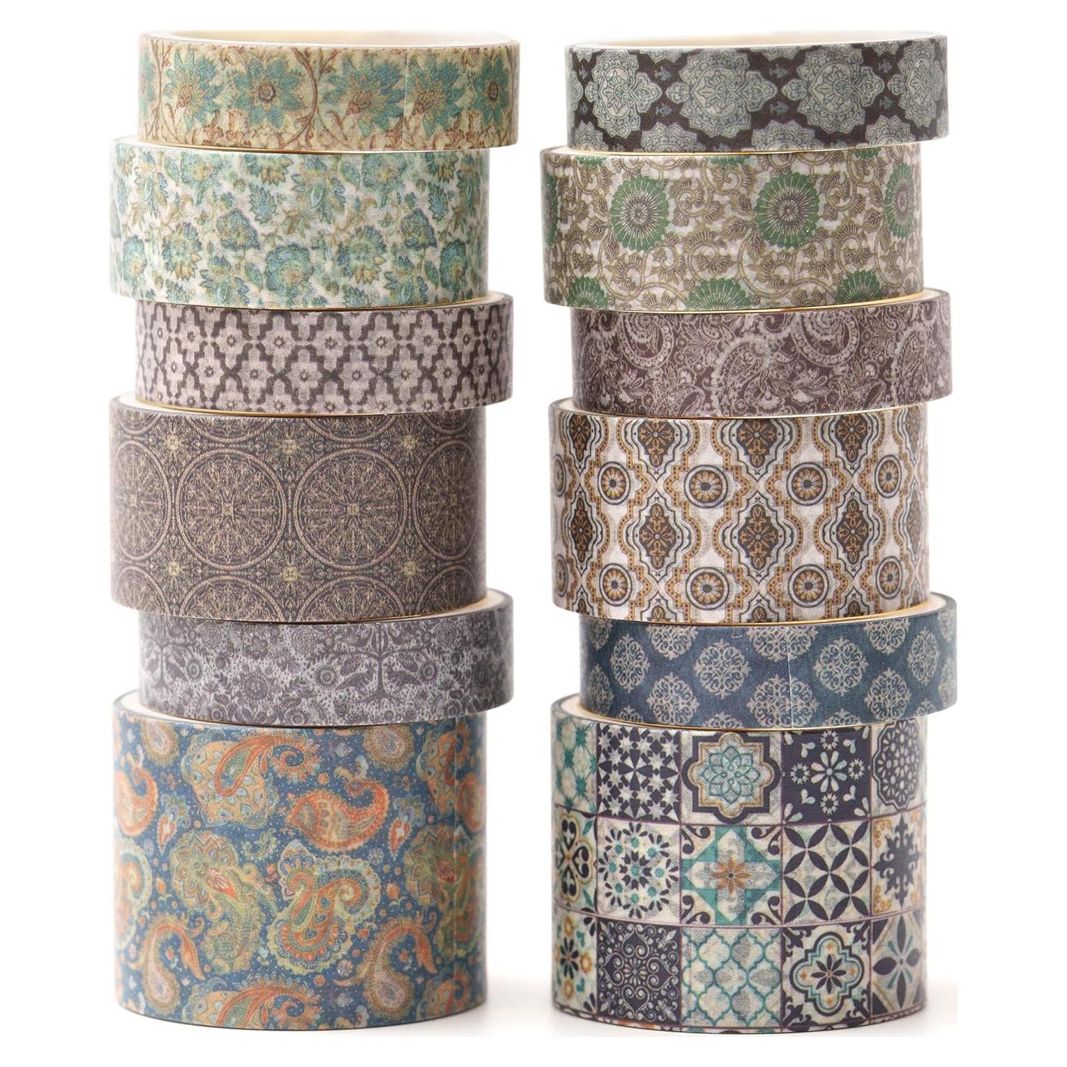 Juego de 12 Rollos de Cinta Washi Songdao Decorativa 2m
