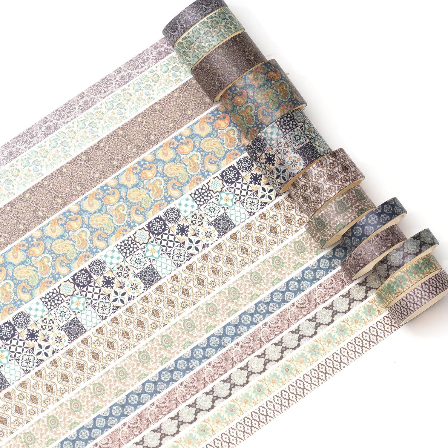 Juego de 12 Rollos de Cinta Washi Songdao Decorativa 2m