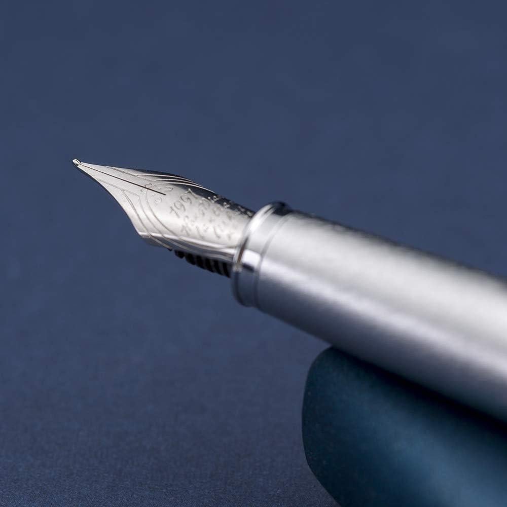 Pluma Fuente HongDian de Metal Marrón Punta Curvada 0.6mm