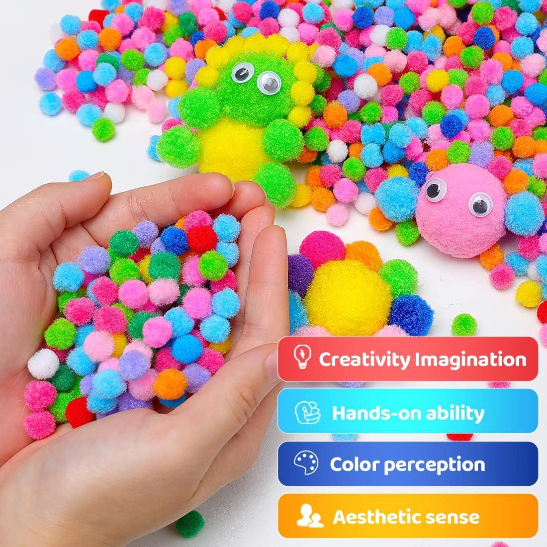 Pompones Negros Praisebank - 2000 piezas de 1cm para manualidades