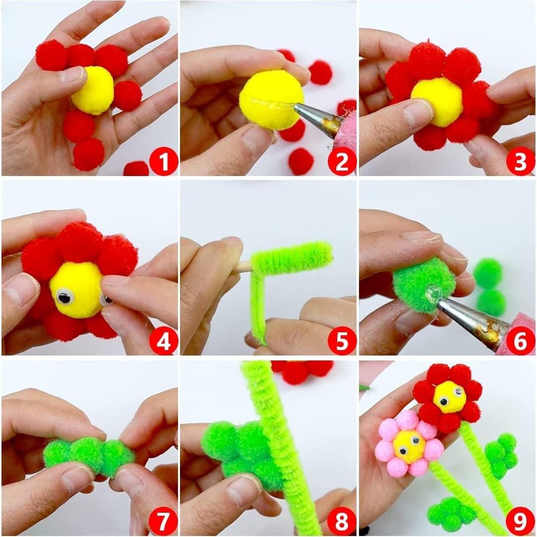 Pompones Negros Praisebank - 2000 piezas de 1cm para manualidades