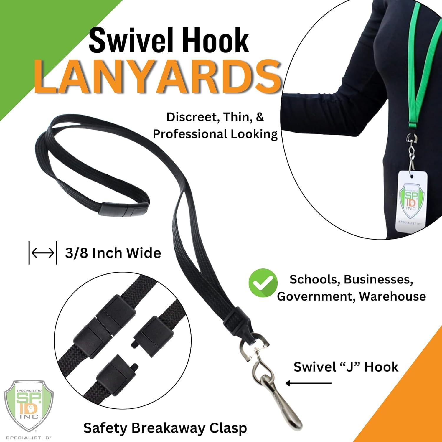 Paquete de 25 Lanyards Premium Specialist ID - 91 cm, Gancho Giratorio