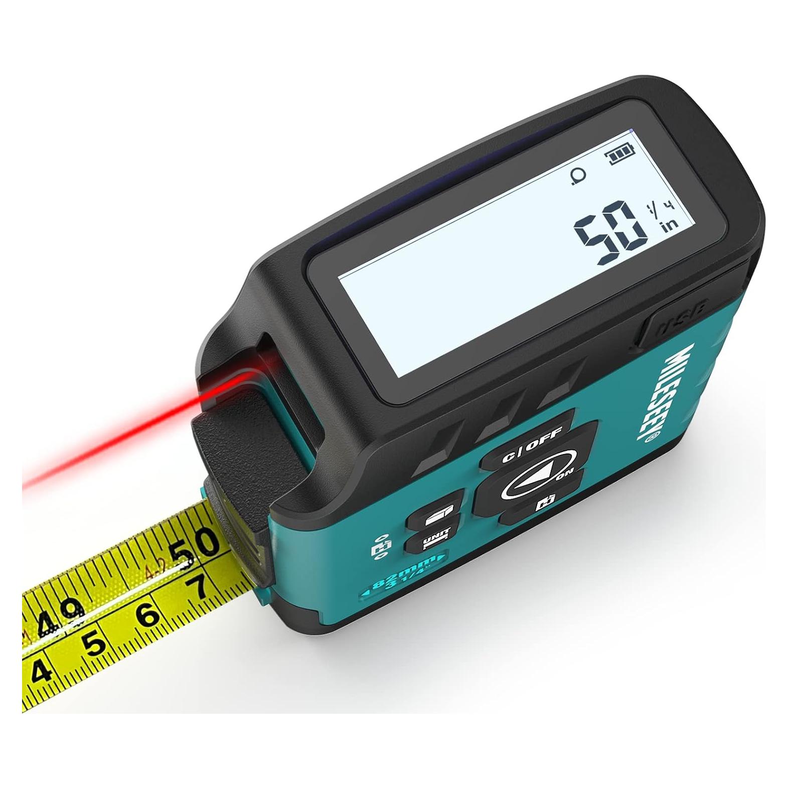 MiLESEEY DT20 Medidor de Cinta Láser 4.9m Digital Recargable