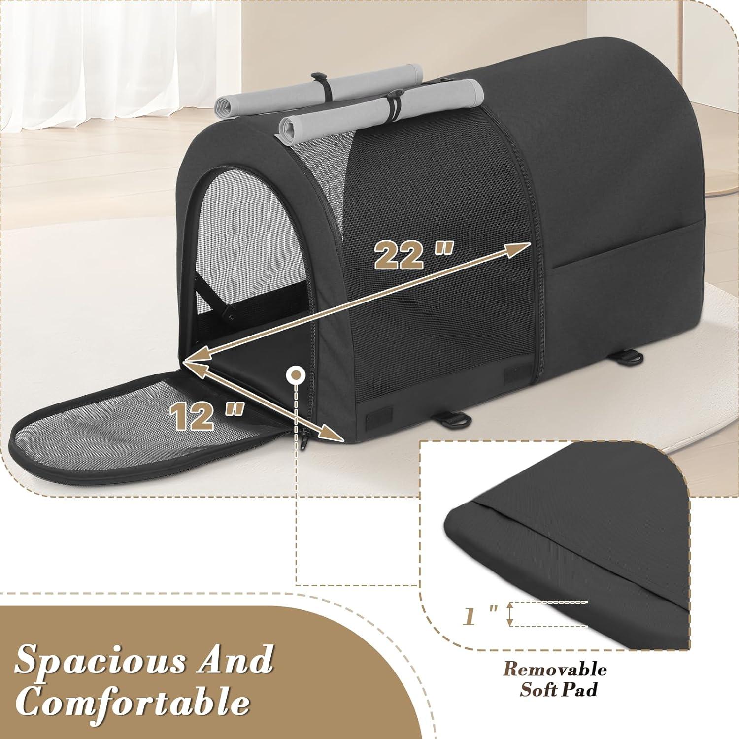 Carrito Doble para Mascotas Colección Athena Negro 4 en 1