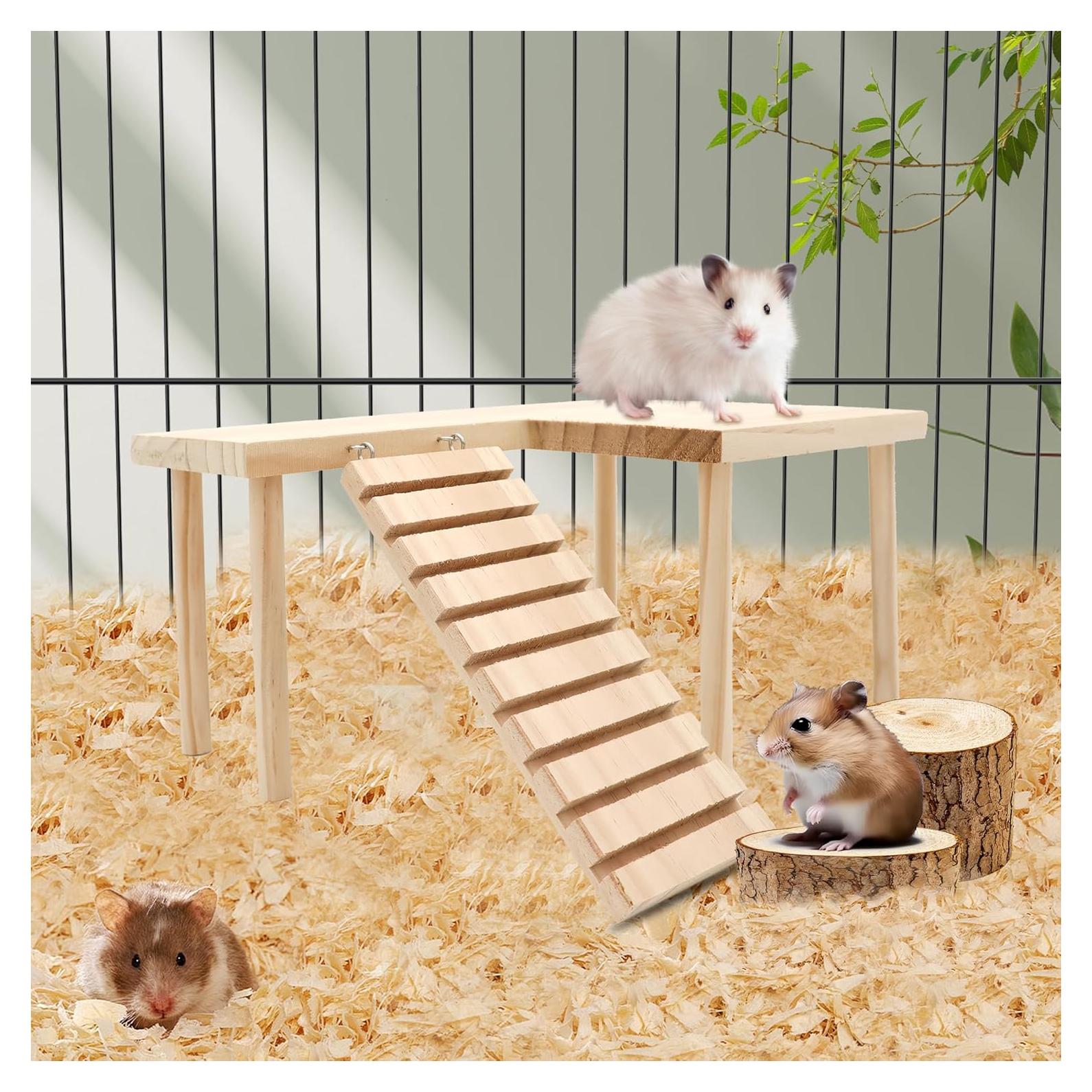 Plataforma de Madera para Hámster DVHEY Grande 32x23cm