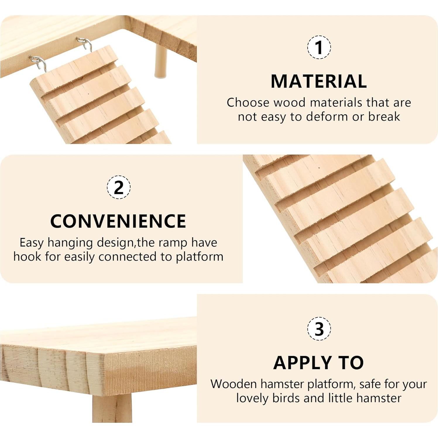 Plataforma de Madera para Hámster DVHEY Grande 32x23cm