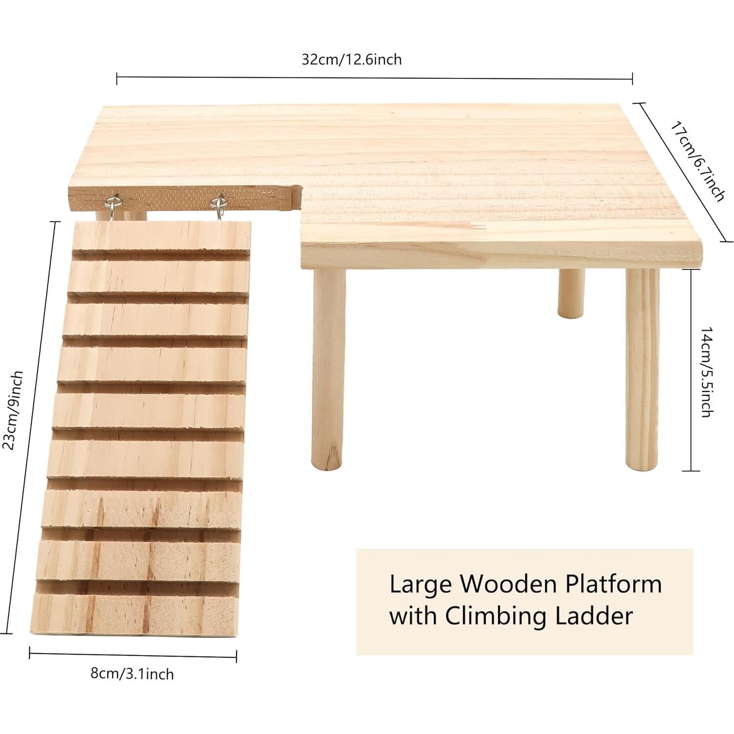 Plataforma de Madera para Hámster DVHEY Grande 32x23cm