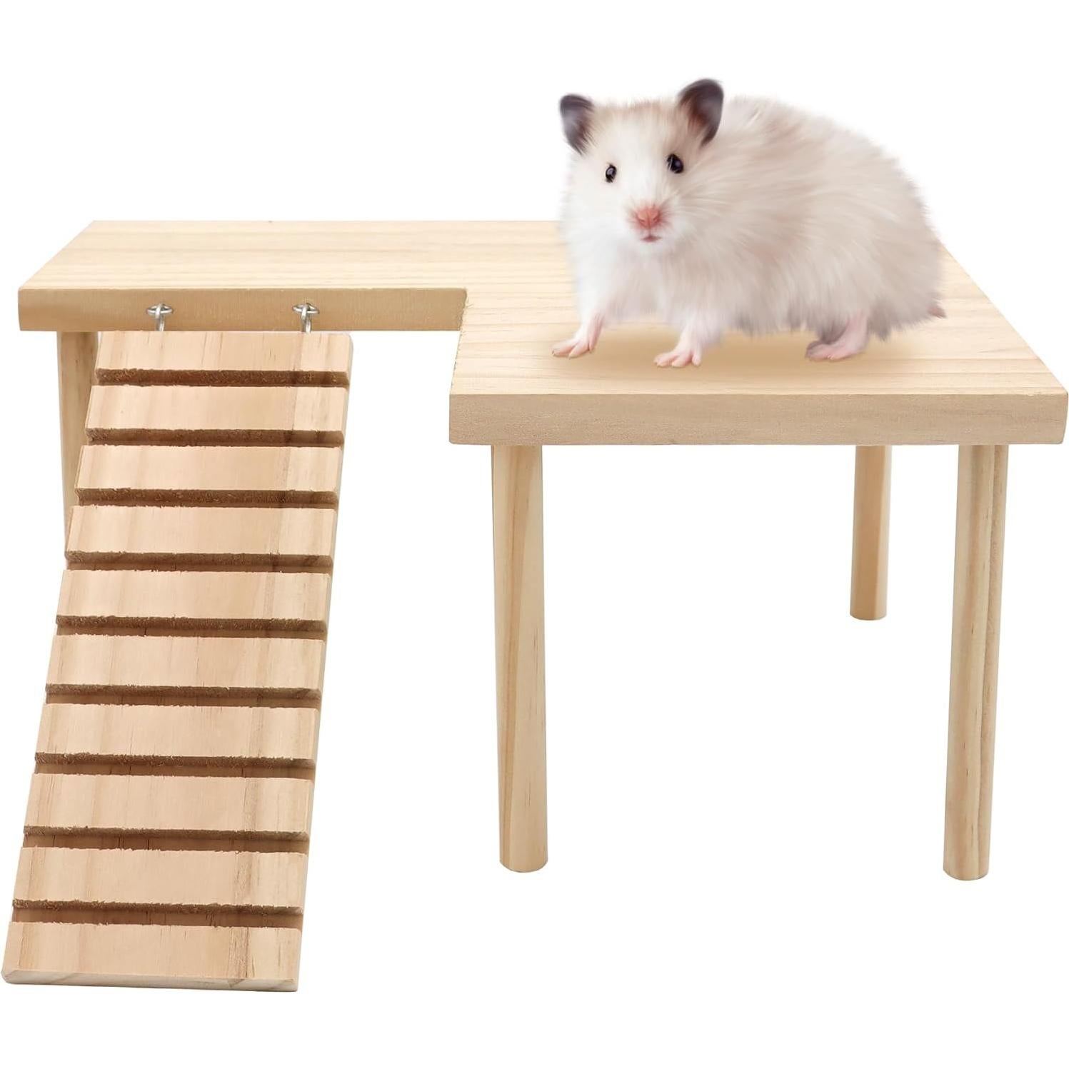 Plataforma de Madera para Hámster DVHEY Grande 32x23cm