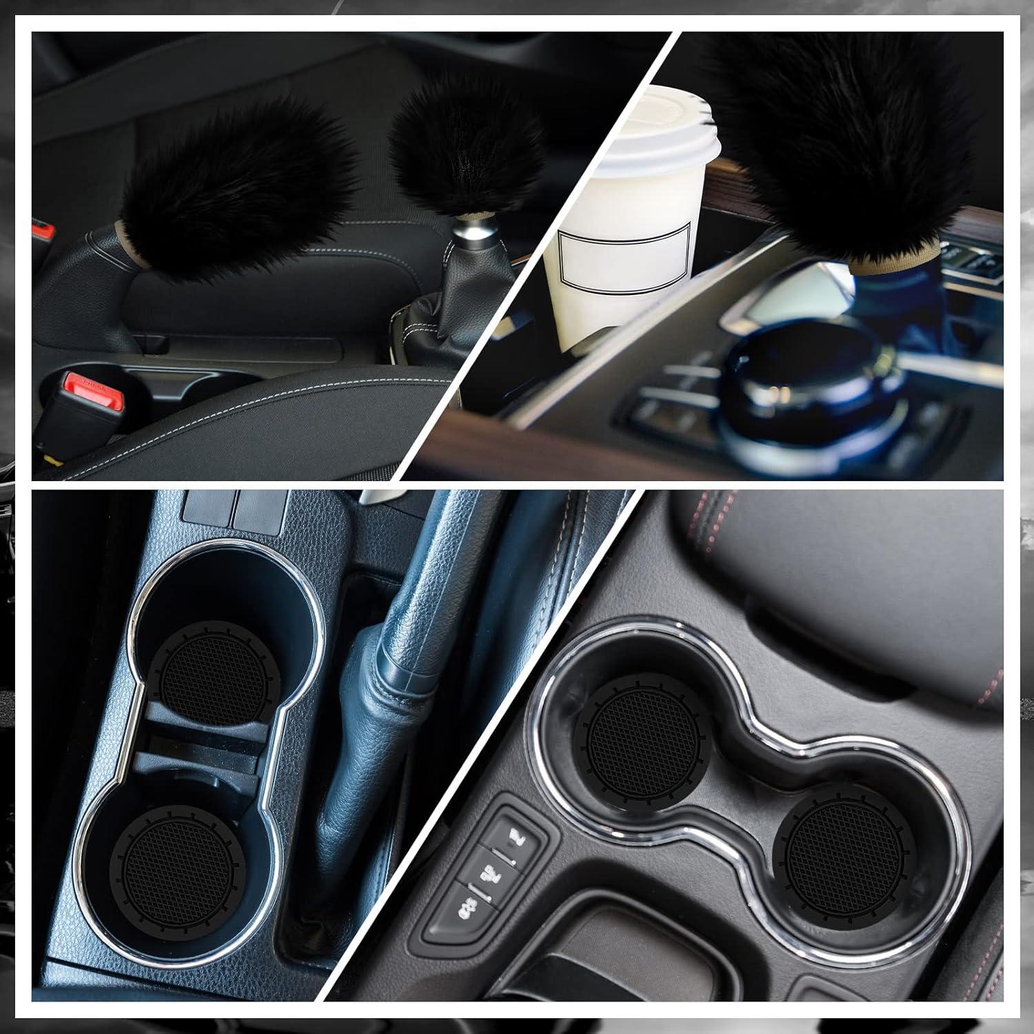 Juego de Accesorios de Coche Frienda 6 Piezas Esponjoso Negro