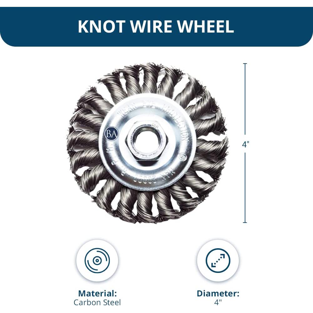 Rueda de Alambre 4" Benchmark Abrasives para Amoladora Angular