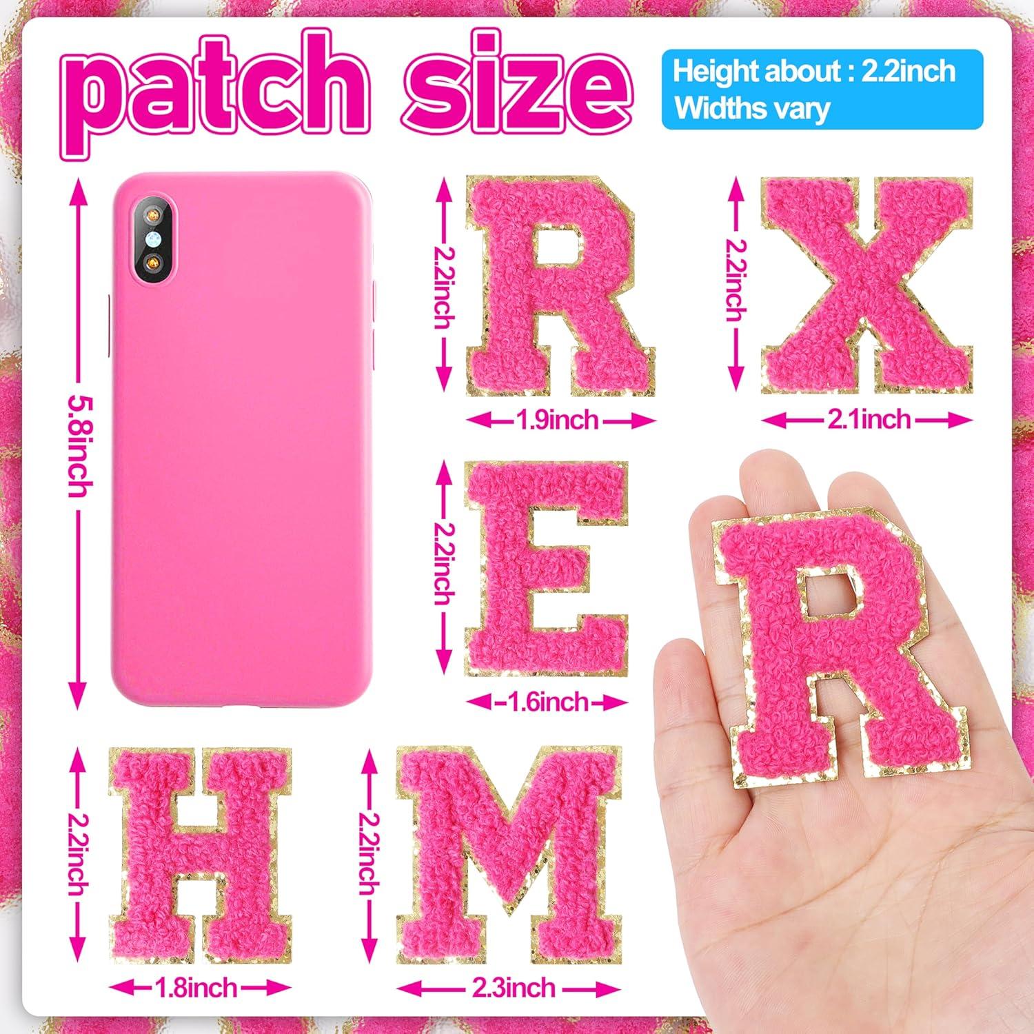 Parche de Letras Autoadhesivas KINGSOW Rosa 26 Piezas 13.5 cm