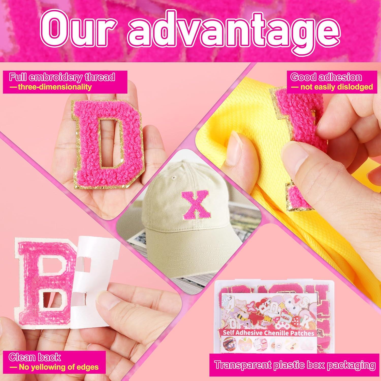 Parche de Letras Autoadhesivas KINGSOW Rosa 26 Piezas 13.5 cm