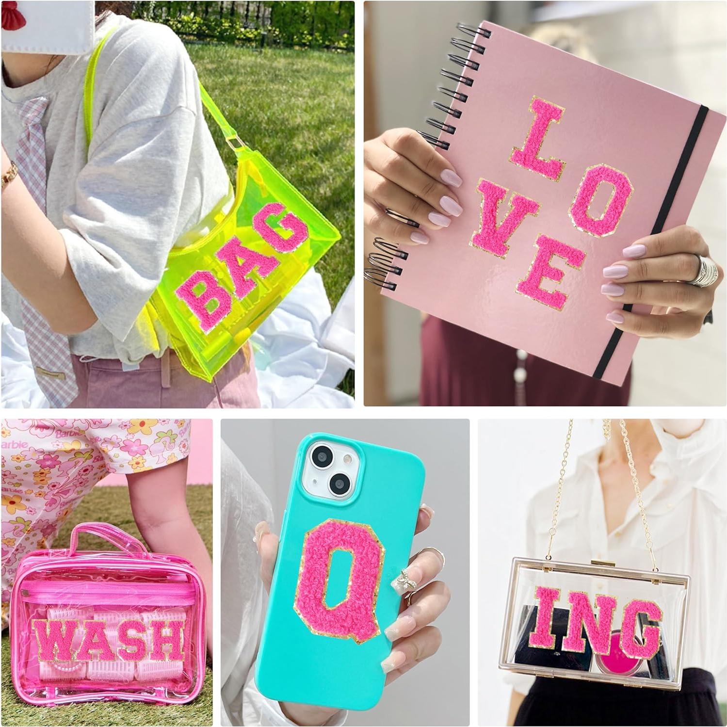 Parche de Letras Autoadhesivas KINGSOW Rosa 26 Piezas 13.5 cm