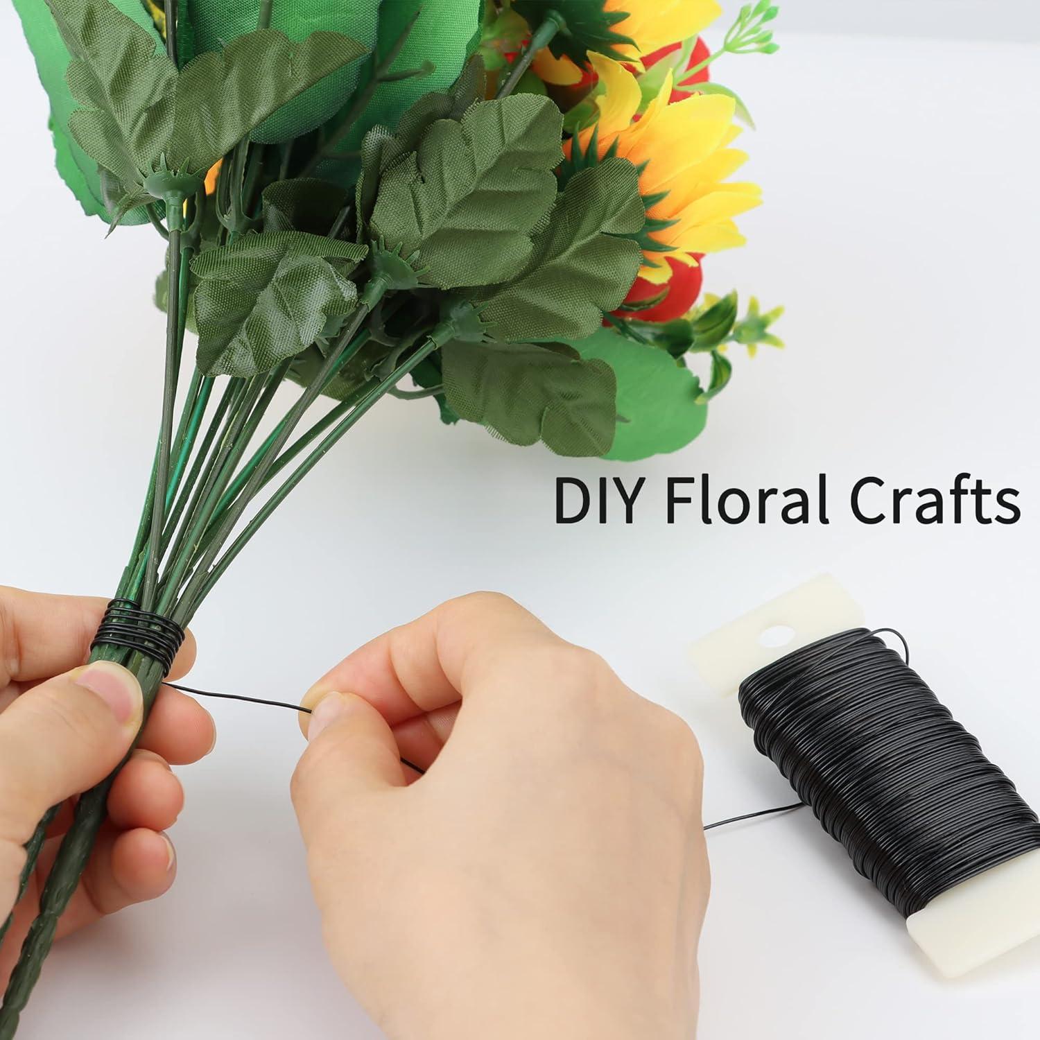 4 Rollos de Alambre Floral Flexible Febwind 22 Calibre 35m