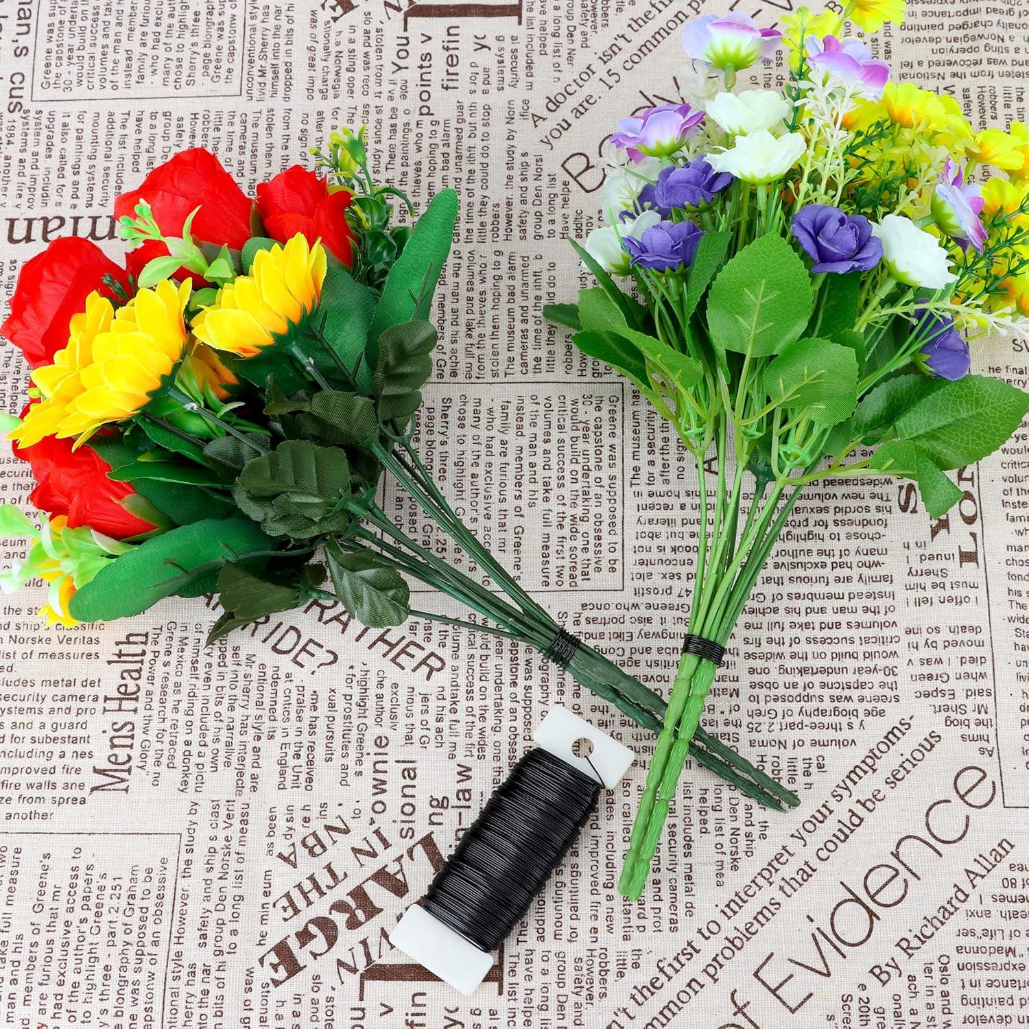 4 Rollos de Alambre Floral Flexible Febwind 22 Calibre 35m