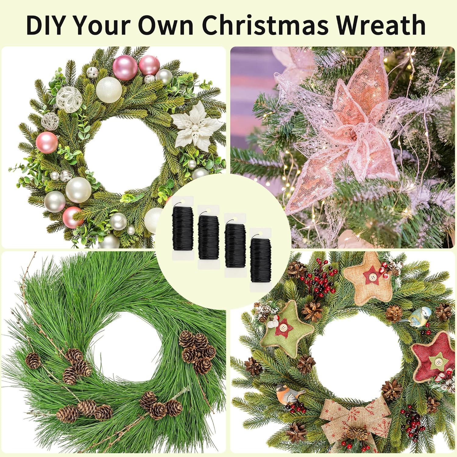 4 Rollos de Alambre Floral Flexible Febwind 22 Calibre 35m