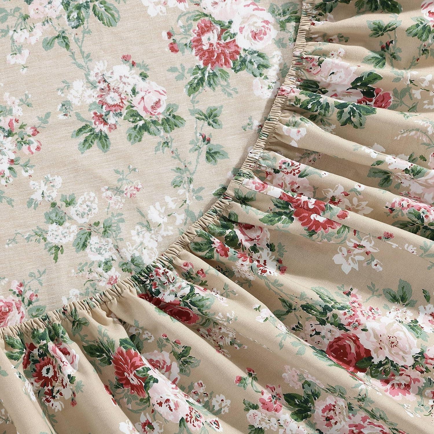 Juego de Sábanas Individual Laura Ashley Algodón Percal Beige