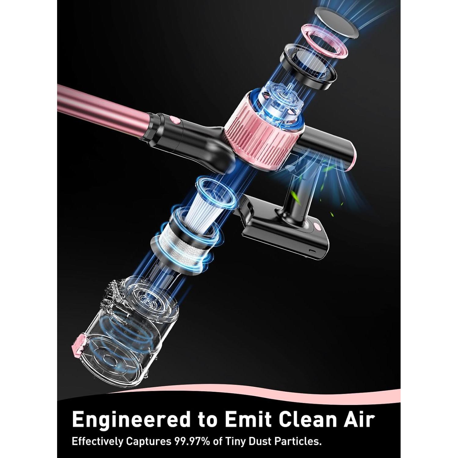 Aspiradora Inalámbrica VICEASE A27 8 en 1 Rosa 45 min