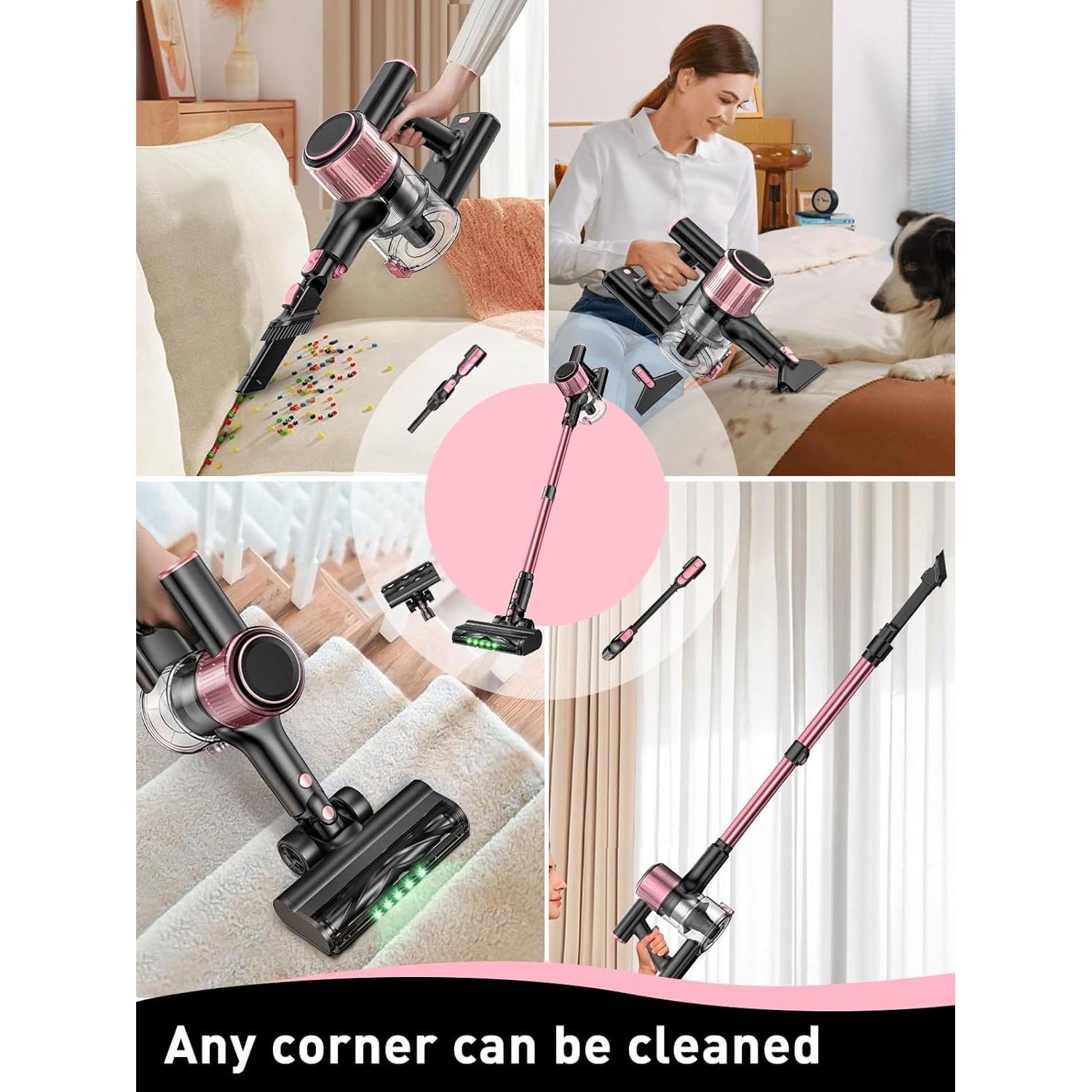 Aspiradora Inalámbrica VICEASE A27 8 en 1 Rosa 45 min