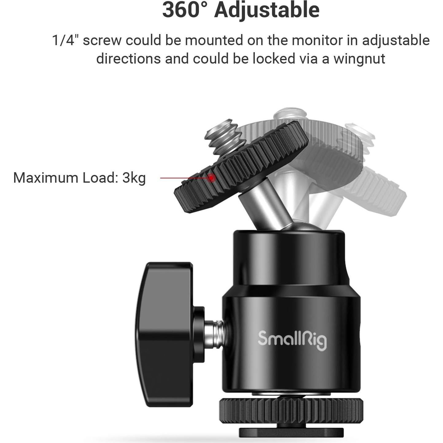 Montura de zapata fría SmallRig 2059 con cabezal de bola