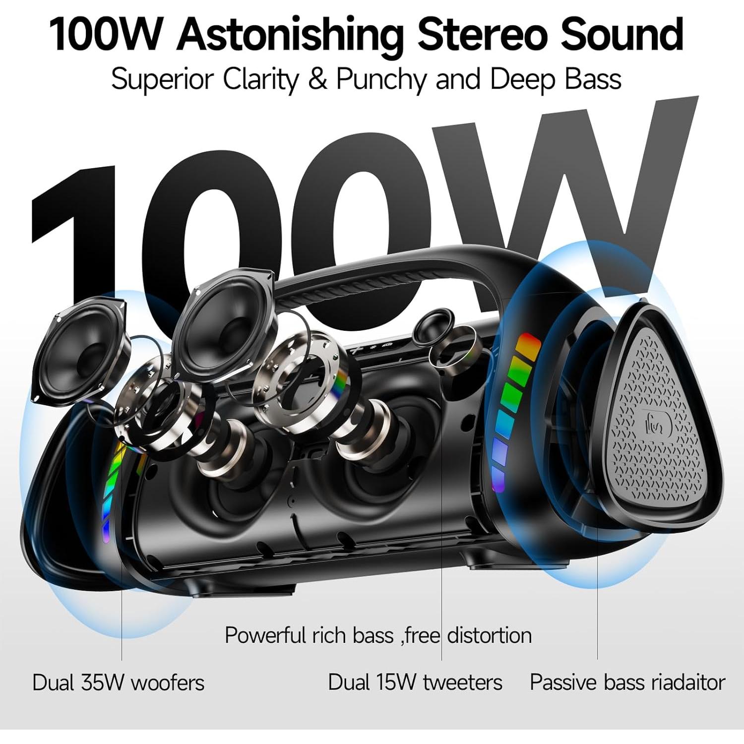 Altavoz Bluetooth LFS SoundStorm 100W Impermeable 30h