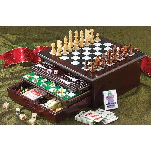 Juego de Mesa Deluxe 15 en 1 Etna - Madera y Almacenamiento