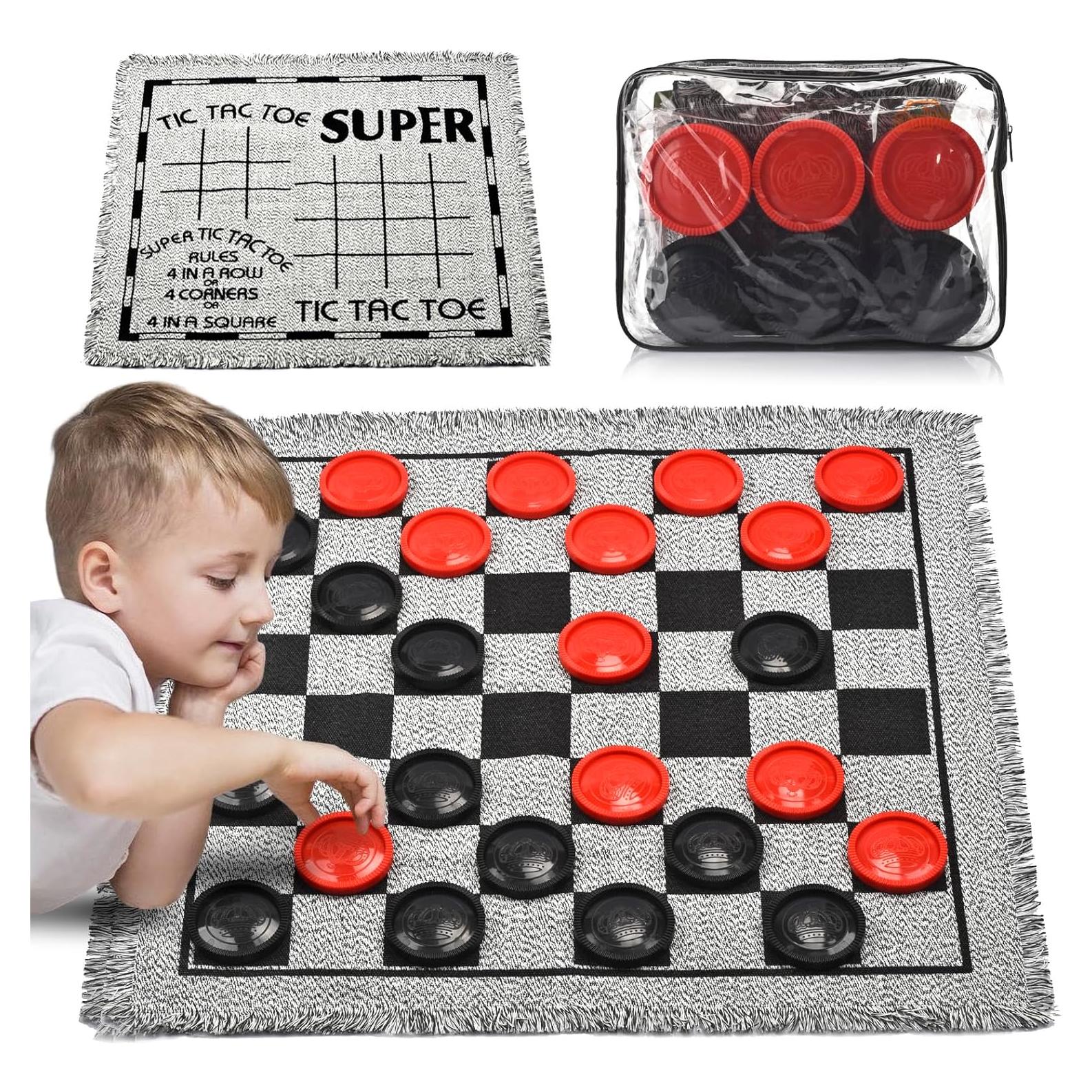 Juego de Damas Gigante QuadPro 3 en 1 para Jardín