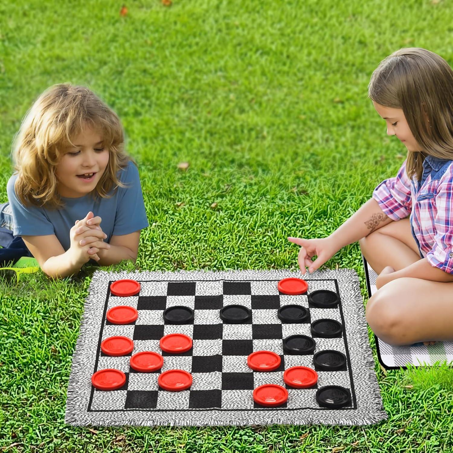 Juego de Damas Gigante QuadPro 3 en 1 para Jardín