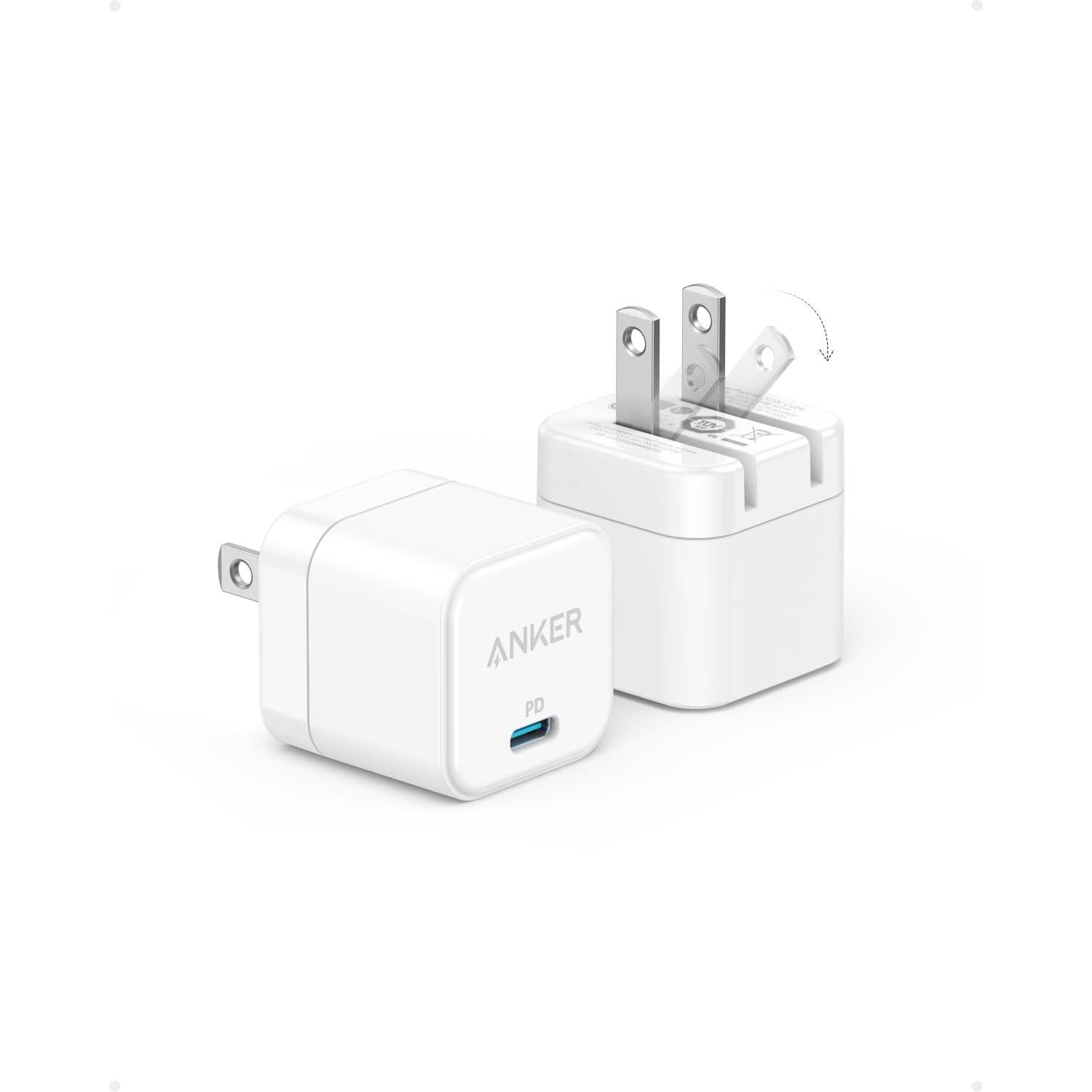 Cargador USB C Anker 20W Plegable - Paquete de 3