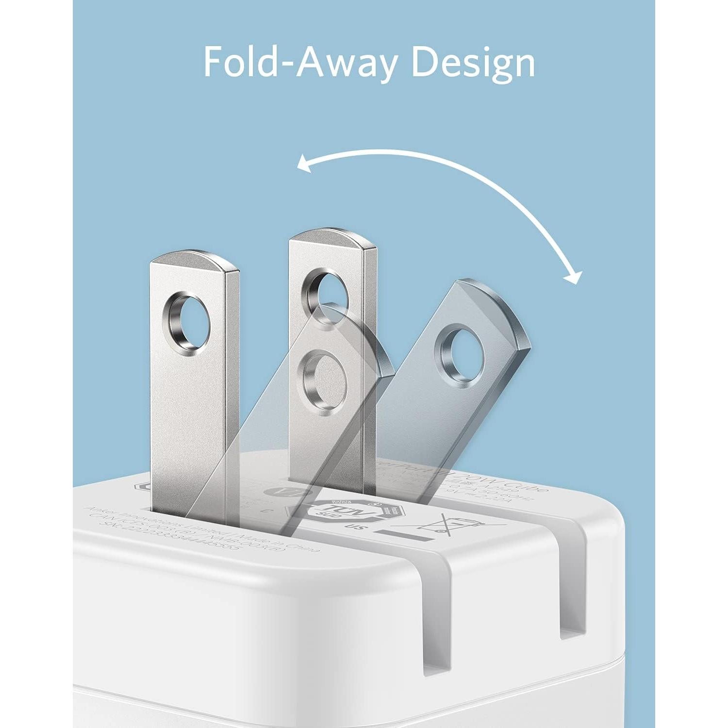 Cargador USB C Anker 20W Plegable - Paquete de 3