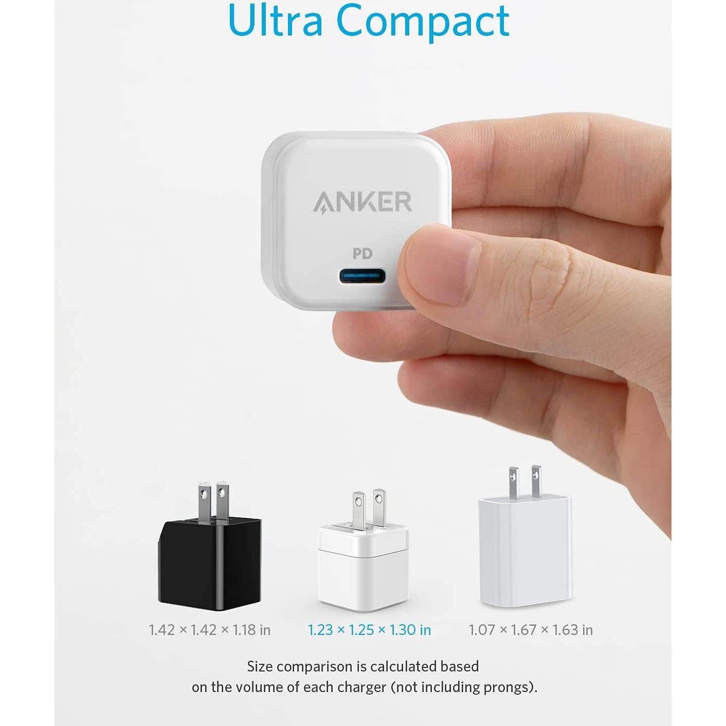 Cargador USB C Anker 20W Plegable - Paquete de 3