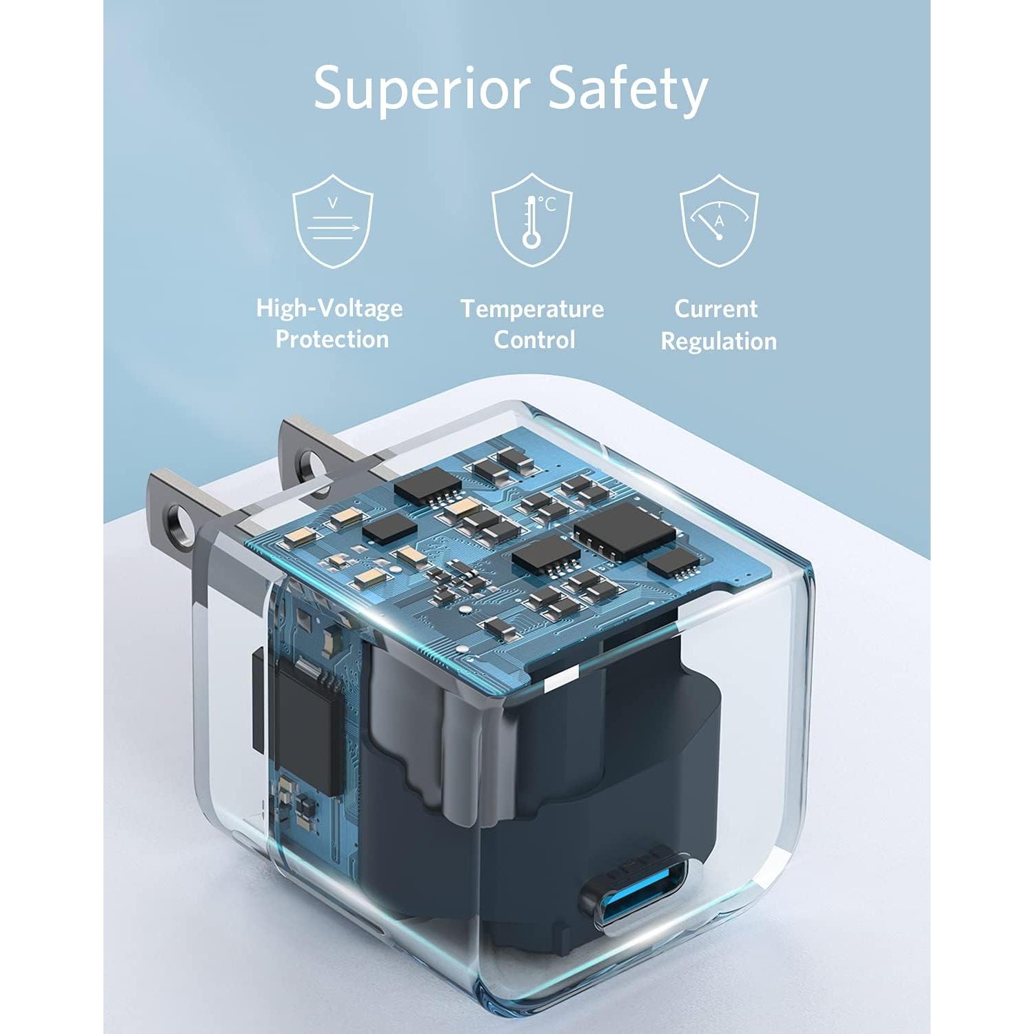 Cargador USB C Anker 20W Plegable - Paquete de 3