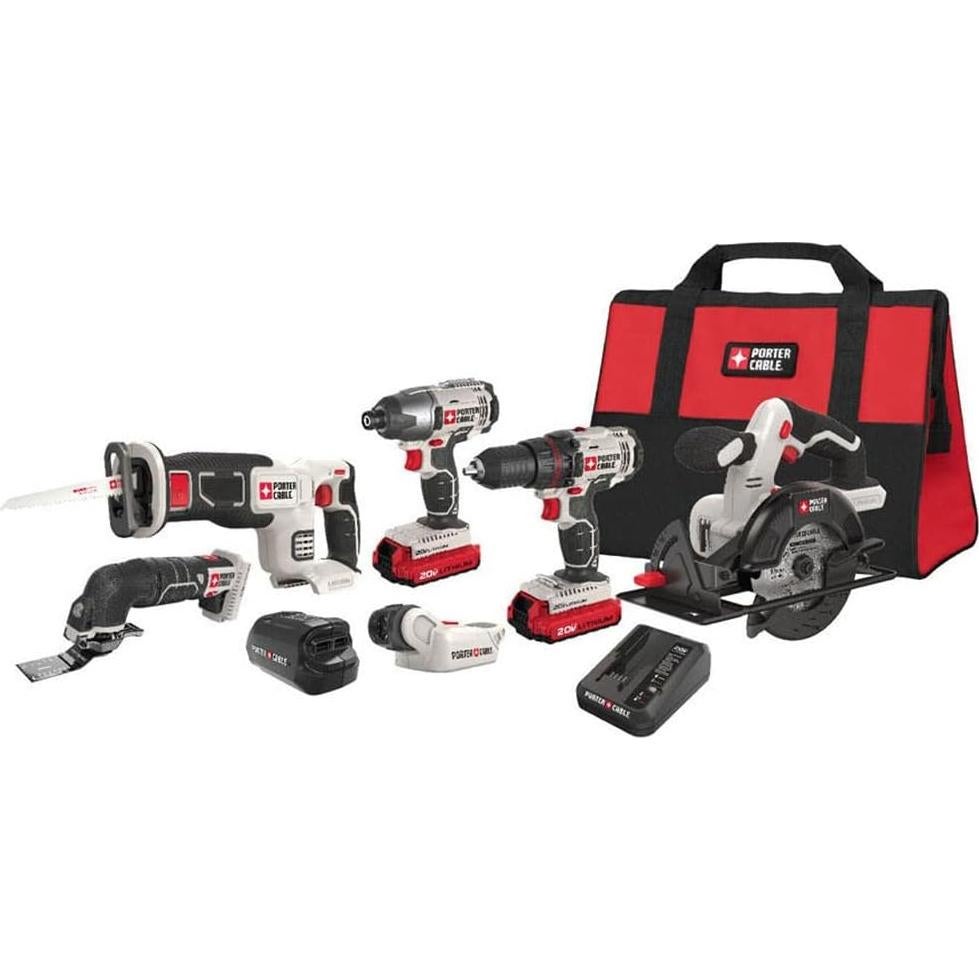 Kit de Combo 6 Herramientas PORTER-CABLE 20V Inalámbrico
