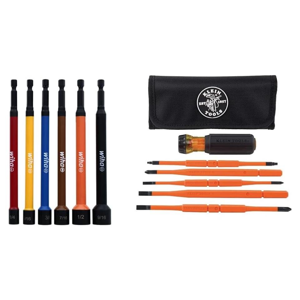 Juego de Puntas Magnéticas Wiha 70486 + Destornillador Aislado Klein 32288