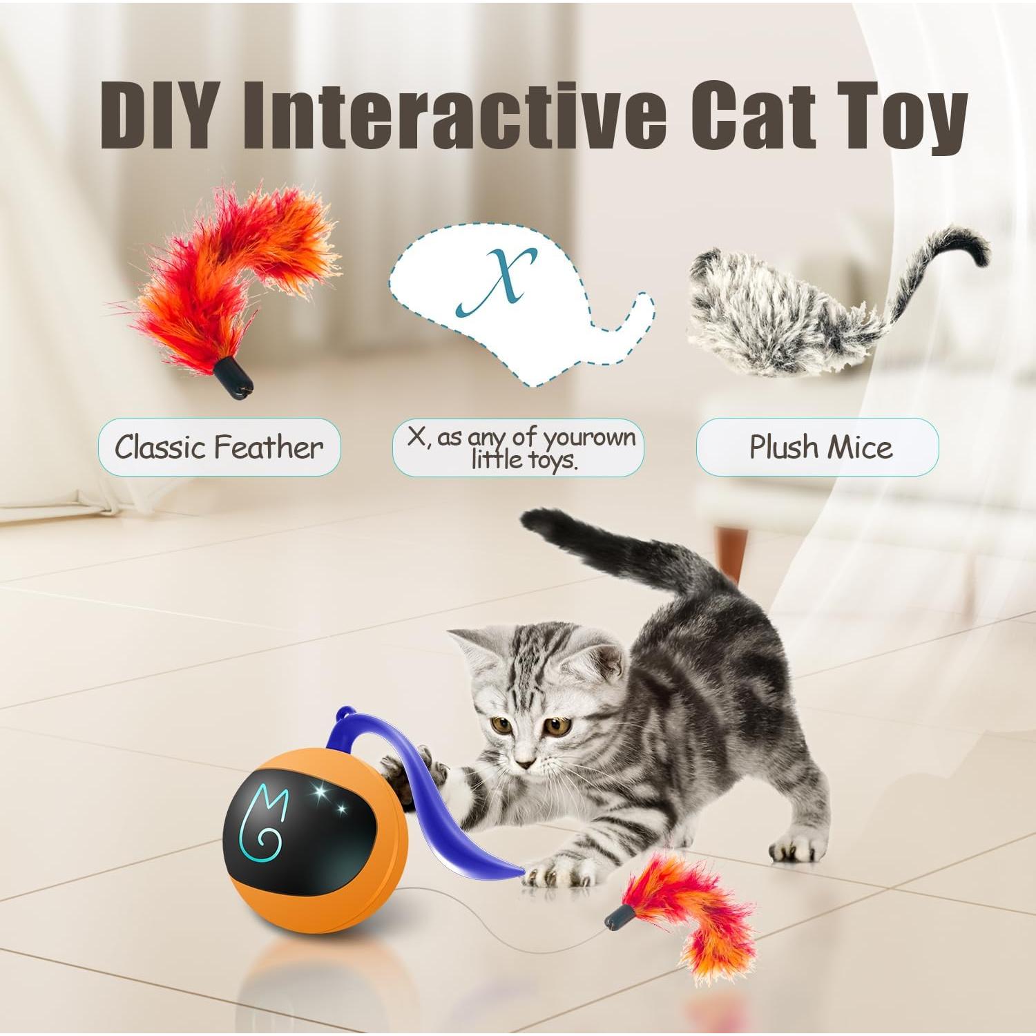 Juguete Interactivo para Gatos Migipaws Bola Rodante Naranja